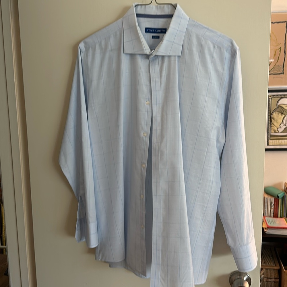 Vince Camuto Slim Fit Light Blue Dress Shirt 17 32/33